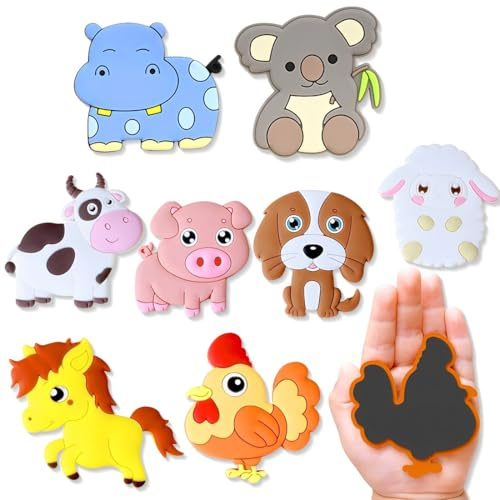 JEYORZY Juego de 8 Imanes de Nevera para Niños, Imanes de Animales Magnéticos para Decoración de Nevera, Tablero Magnético, Juego Imanes Niños, Seguros y Divertidos para Guardería, Hogar y Aula