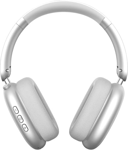 P9 Pro Noise Cancelling Wireless Bluetooth Headphones - long Range | Adjustable,USB Charging, Mic, & Stereo Sound Max Over-Ear Bluetooth headphones (Silver)