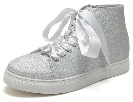 Glitzernde Modische Schuhe Funkelnde Bling Mid-Calf-Sneaker Für Frauen Hübsche Bequeme High-Top-Sneaker