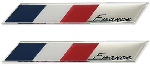 Lot de 2 Autocollants français 3D avec Drapeau National de la France pour Voiture, Casque, 9, 9 x 5, 1 cm, Style 2, Autocollants avec Logo Voiture en métal