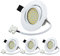 HiBay LED Einbaustrahler 230V 3,5W LED Spot Flach Einbauleuchten Warmweiß Deckenspots Rund Weiß 40° Schwenkbar Einbauspots 4er Set