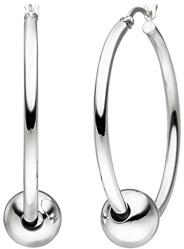 Jobo Damen Creolen mit Kugeln 925 Sterling Silber Ohrringe Silbercreolen Silberohrringe