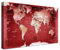 Stilvolle Pinnwand Weltkarte - Red - Deutsch in 100 x 70 cm, stabile Rückwand zum Pinnen inkl. Starterkit - Leinwand-Kunstdruck Wandbild Landkarte XXL