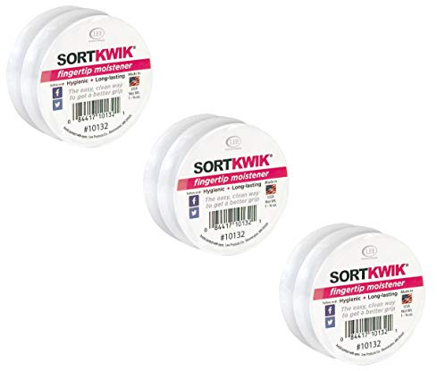 Sortkwik Fingertip Moisteners, 1 3/4 oz, Pink, Sold as 6 Pack
