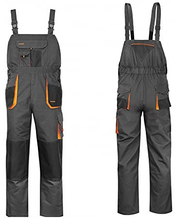 ART.MAS Latzhose Arbeitshose Classic Handwerker KFZ Gärtner Mechaniker 270g/m2 (50, Graphit/orange)