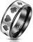 BlackAmazement 316L Edelstahl Ring Karten Farben Poker Zocker Pik Kreuz Karo Herz schwarz Silber Herren (65 (20.7))