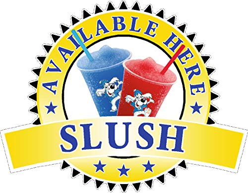 Slush Sold Here Aufkleber – Coke Pepsi Catering Schild Cafe Ice Cream Vinyl Aufkleber, Small 150 x 195mm, gelb
