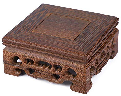 Wooden Display Stands Practical Teapot Vase Bonsai Base for Home Office Teapot Flowerpot Decoration (3.1 * 3.1 * 1.5 in)