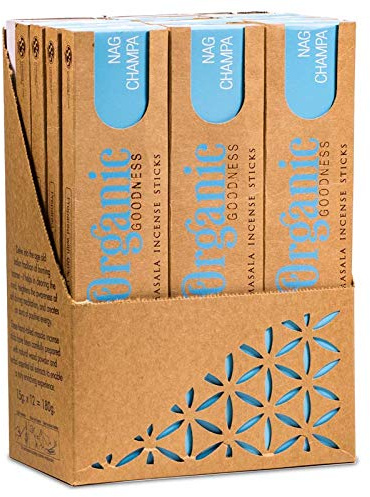 Song of India INCENSO Masala Organic NAG Champa - 12 Packungen mit je 15 Gramm.