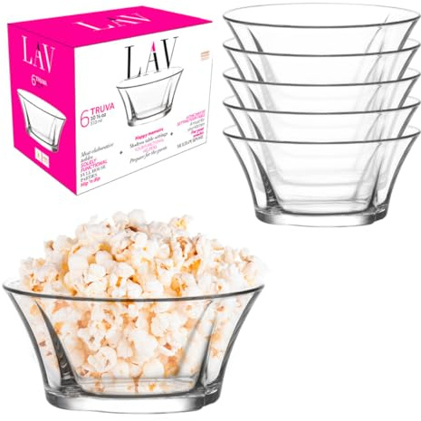 LAV Dessertschalen aus Glas, 170 ml, kleine Glasschalen für Obst, Snacks, Dips und Beilagen, klare Servierschalen und Charcuterie-Schalen, kleine Eisschalen aus Glas