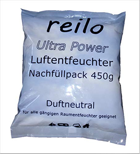 reilo 10x 450g Ultra Power Luftentfeuchter Granulat, Raumluftentfeuchter im Vliesbeutel, Nachfüllpacks für Entfeuchterboxen 450 bis 1200 g, Lufttrockner für Wohnräume, Schlafzimmer, Keller