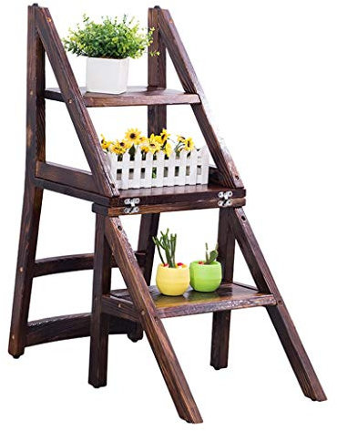 ZHZ-DT Sillas Convertibles Escala Vieja Moda, multifunción de Madera Escalera Elegancia del Vintage Taburete Silla de Tijera Escaleras Tradicional Cocina de la Oficina Biblioteca Pasos