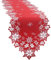 Simhomsen Bestickte Schneeflocken Tischläufer für Weihnachten, Urlaub und Winter (rot, 35,6 x 175,9 cm)