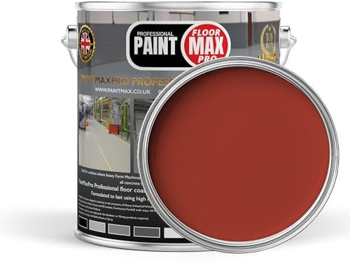 PaintMax Industrial PU350 Polyurethane Concrete Floor Paint Coating (Coral Red, 10 Litre)