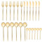24-teiliges Goldenes Besteck Set, Edelstahl Besteck Küchenutensilien Set Messer Gabel und Löffel Set Servieren für Zuhause, Restaurant, Party, Hochzeitsbankette