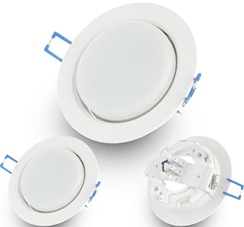 3x LED Einbaustrahler Flach 8,2W GX53 – 750 Lumen, Deckenstrahler 4000K Neutralweiß – 95mm Lochmaß, 108mm Außenmaß – Deckenspots Weiß Matt – Ultra Slim Deckenleuchte