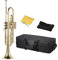 VSOLS Trompete BB B Flates Messing Langlebige Trompete Musical Instrument Musical Trompete Mundstück mit Handschuhen Gurthülle (Color : Gold)