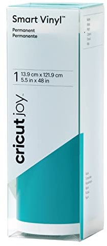 Cricut Joy Smart Vinyl Permanent | Aqua (Matt) | 1,2 m | Selbstklebende Vinylrolle | Für die Verwendung mit Cricut Joy