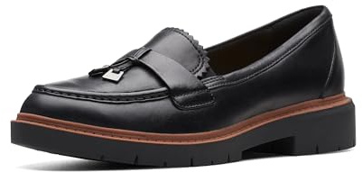 Clarks Black's Westlynn Bella Loafer, Black Leather, 9.5 Medium US