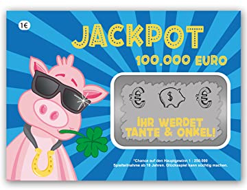 Joli Coon Lotto Jackpotlos - Ihr werdet Tante und Onkel - Schwangerschaft verkünden mit Scherzlosen