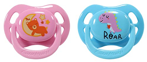 CutiePlusU Adult Sized Schnuller für Erwachsene Babys-Großes Schild 2 Pack(Bär&Dinosaurier)