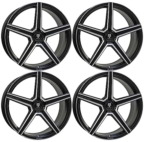 4x MB Design Felgen KV1S 9.0Jx21 ET25 5x112 Mattschwarz poliert kompatibel mit Mercedes-Benz E GLA GLC S