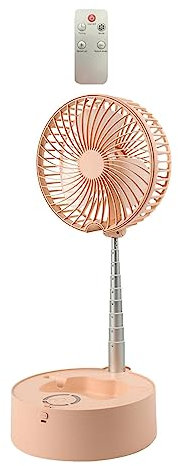predolo Pedestal Fan Foldable Pedestal Fan Adjustable Rechargeable Desk Fan Foldable Desk Fan, Pink