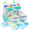 Rollschuhe Kinder 4 Größen Verstellbar Rollerskates mit Leuchtenden Rädern Schuhe mit 4 Rollen für Mädchen, Jungen und Anfänger