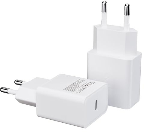 2er Pack USB C Ladegerät Stecker, Schnellladegerät Typ C Handy Netzteil Adapter Ladeadapter für Samsung Galaxy A54 A53 A34 A33 A14 A13 5g M54 M53 M34 M33 M14 A70 A52 M52 M51 S8 S9 S10 S20 S21 Plus