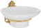 Luxus Seifenschale mit Seifenhalter aus Keramik und Messing für Bad, Dusche, Küche und WC - Vintage - Rostfrei - Made in Italy (Design 1: Barock)