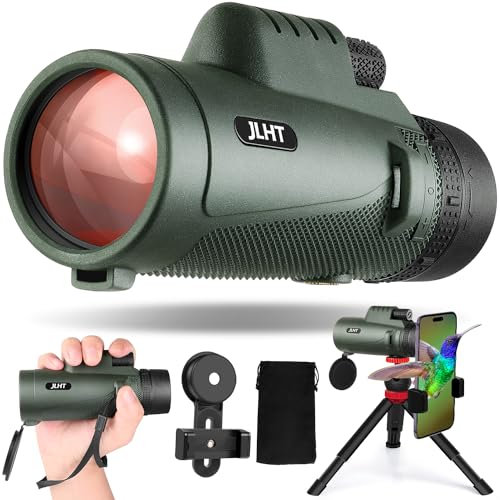 Monoculare 40 x 60 ad alta potenza con adattatore per smartphone, treppiede, borsa, prisma BAK4 e obiettivo FMC per bird watching, caccia, escursionismo, campeggio