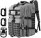 Hannibal Tactical MOLLE Assault Rucksack, Taktischer Rucksack Militär Armee Camping Rucksack, 3 Tage Pack Reise w/USA Flagge Patch, D-Ringe Grau und Schwarz, Grau/Schwarz, 40L, Militärische