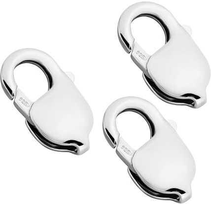 NKlaus Kettenverschluss Karabiner aus 925 Silber, 18mm, 7,5g, 3 Stück