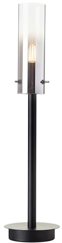 Brilliant Lampe Glasini Tischleuchte 44cm schwarz matt/rauchglas Aluminium schwarz 1x C35, E14, 25 W