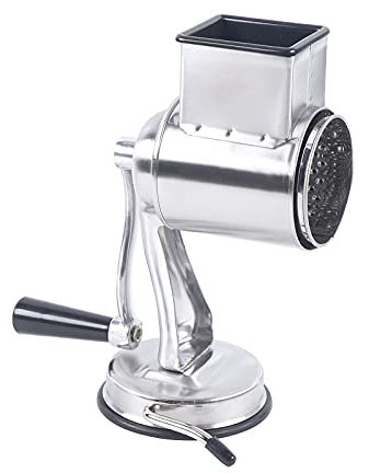 5-in-1 Trommelreibe Edelstahl Gemüseschneider Mandel-Trommelmühle aus Edelstahl Trommelreibe Set Manuelle Gemüsehobel Kartoffelreibe Käsereibe mit Kurbel