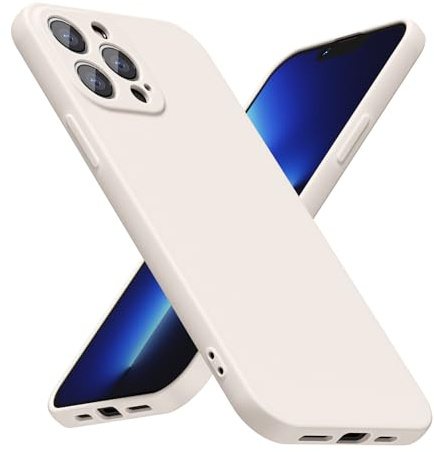 LoeoeL for iPhone 13 Pro Max Phone Case Silicone, Minimalist Ultra Thin Slim Soft Rubber Gel Solid Color Matte TPU Cute Case for Women Men, Girly Aesthetic Design & Camera Cover, Beige Stone Cream