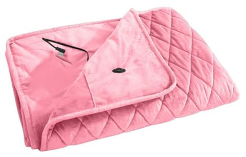Widybord Couverture Alimentée par Power Bank Chauffe-Lit d'hiver Couvertures Chauffantes USB Corps Plus Épais Chauffage Chauffe-Lit Machine Rose-B Installation Facile