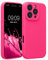 kwmobile Cover per iPhone 16 Pro Custodia - Back Case per Smartphone in Silicone TPU - Protezione Gommata - rosa shocking