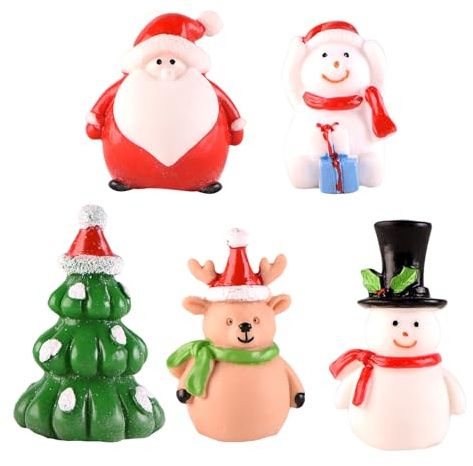 AOVNA 5pcs Natale Fish Tank Ornamento Decorazione di Natale Acquario Resina Albero di Natale Babbo Alce Pupazzo di Neve Decor Serie di Natale Ornamento Ornamento