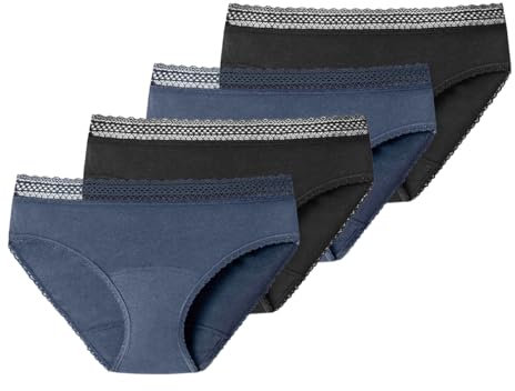 Schiesser - Secret Care - Perioden Slip - 4er Pack (34/36 Schwarz/Flieder)