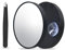Cleminsta Specchietto ingranditore 30x con Ventosa e Pinzette, Mini Specchio Ingranditore da Viaggio, Bastone su Specchio Doccia per trucco per camera da letto, bagno e viaggi, 3,5 Pollici (Nero)