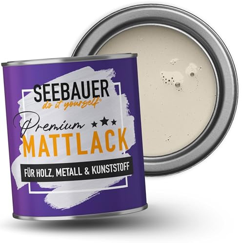 SEEBAUER diy Mattlack Beige 375ml für Innen & Außen (No. 005 Orchid Dream) Möbelfarbe ohne Schleifen - Hybrid-Lack für Holz, Metall, Kunststoff - Holzlack, Möbellack hohe Deckkraft