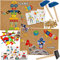 alles-meine.de GmbH XXL Set - Hammerspiel - 398 Teile - Modellwahl - bunter Mix - inkl. Name/für Kinder - Klopfspiel Nagelspiel - Hämmerchenspiel - Nagel Hammer Holz bunt - Häm..