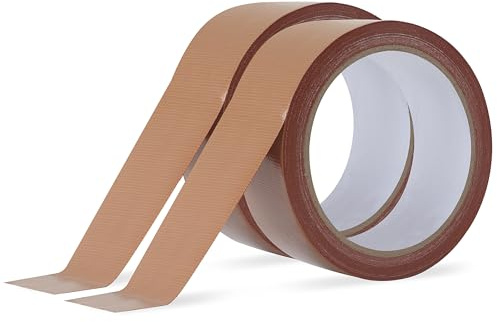 JUNART 2 Rollen panzerband stark wasserfest,4cm x 10m Braun Hochadhäsives verpackungsbänder für Rohrdichtungen, Dachreparaturen,Zeltabdichtungen, etc.