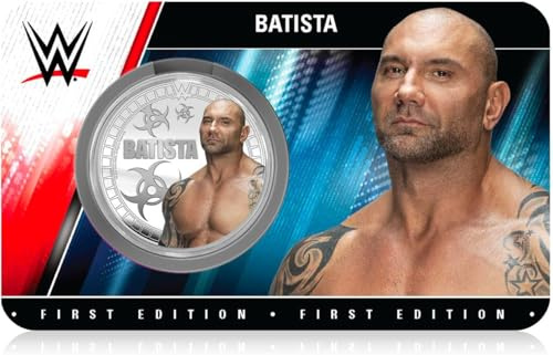 FANTASY CLUB Batista WWE 32 mm offizielle Sammelmünze – Tribute an das Tier und mehrere Weltmeister, limitierte Auflage für Fans und Sammler