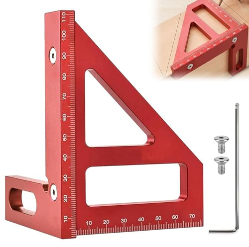 Zimmermannswinkel, Präzises Anschlagwinkel Set, Carpenter's Square, Square Protractor, Triangle Ruler Metal, Precise Carpenter's Angle, 3D Angle Stop, Multi-Purpose Measuring Tool for Engineer