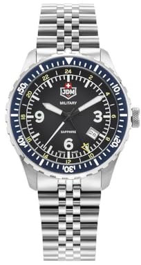JDM Millitary Herren Analog Uhr mit Edelstahl Armband JDM-WG028-04