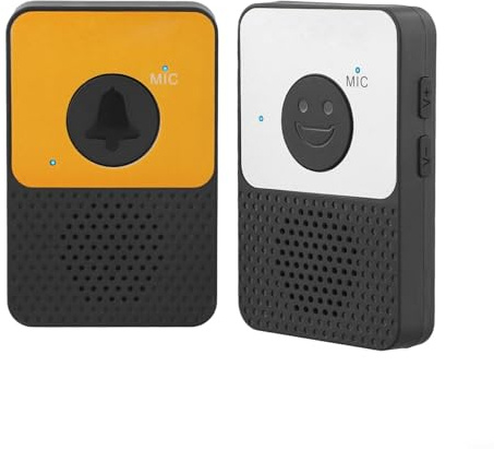Qualoramall Wireless Doorbells 1000ft Range ABS Hands-Free Doorbell Intercom Two-Way Doorbell Full Duplex Intercom System with LED Light for Patient Senior Disabled Nursery Pregnants