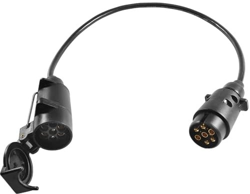 ETUKER Anhänger Adapterkabel 7poliger Stecker auf 7poliger Steckdose 50cm Verlängerungskabel für Camping Caravan Wohnwagen