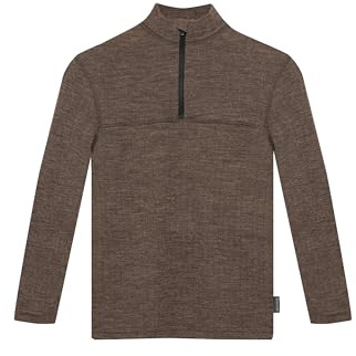 Dilling Kinder Merinowolle Langarmshirt Reißverschluss Baselayer Unterwäsche temperaturregulierend und atmungsaktiv